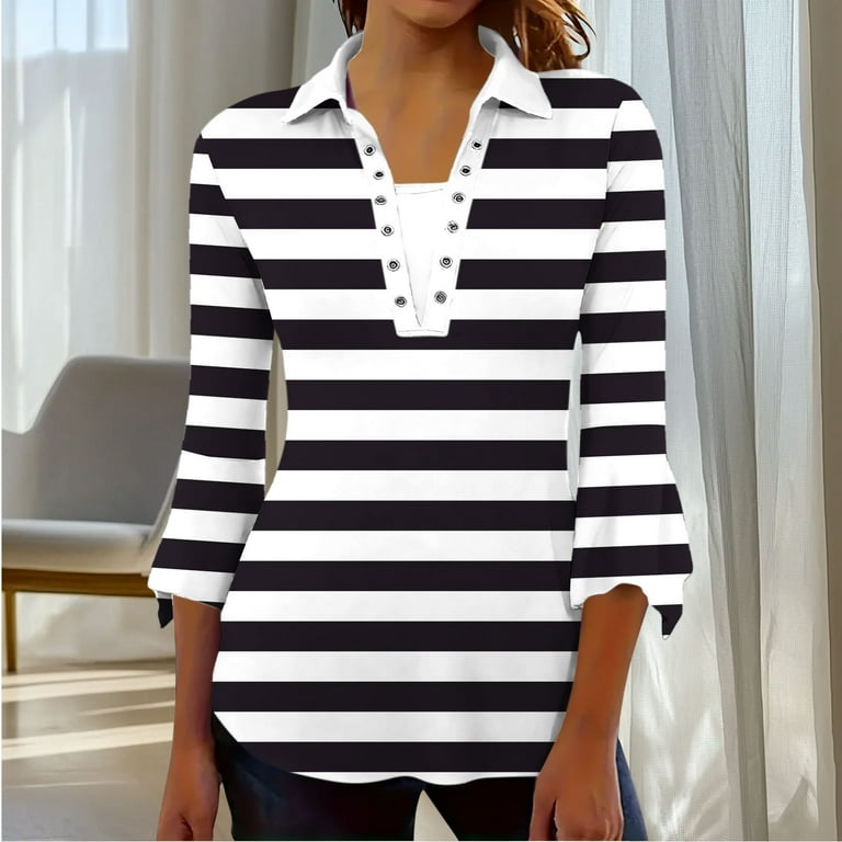 BSDJILFG Womens Golf Shirts 3/4 Sleeve Bell Sleeve Tops Dressy