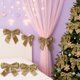 thumbnail image 1 of Adornos navideños con lazo de terciopelo, 12 unidades, para San Valentín, Navidad, ventanas, árboles de Navidad, Halloween, otoño, hogar, adornos navideños., 1 of 9