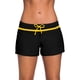 thumbnail image 1 of Pantalones cortos para mujer, estilo simple, con cordón, suaves, transpirables, cintura baja, pantalones cortos de natación para mujer, para playa, surf, amarillo, negro, M, 1 of 5