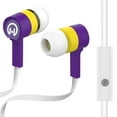 thumbnail image 2 of HyperGear Low Ryder 3.5mm Earphones with Microphone - Purple/Yellow, 2 of 10