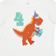 thumbnail image 4 of Inktastic 4th Birthday Dinosaur Boys or Girls Toddler T-Shirt, 4 of 5