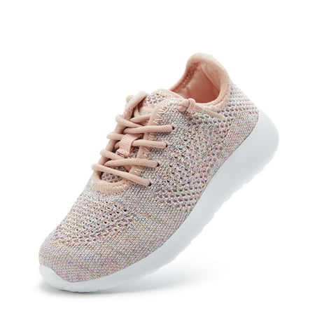 

Weestep Girls and Biy Lightweight Knit Comfort Running Sneaker Shoe(10 Toddler Pink/Grey2)