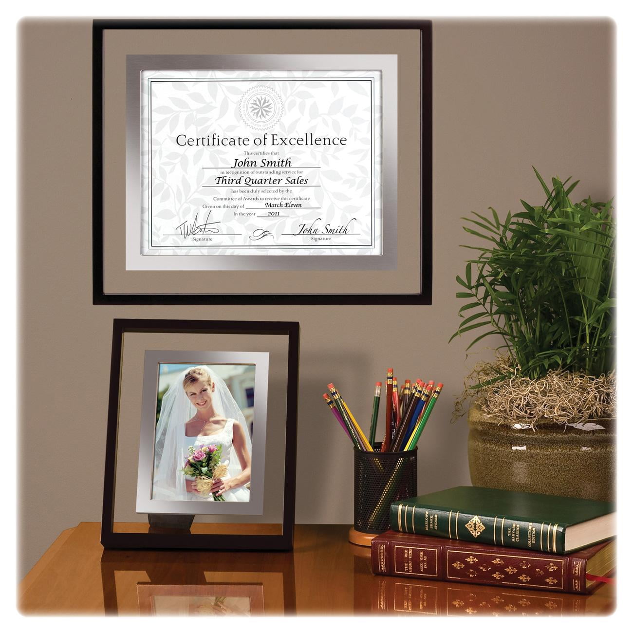 Dax Upper West Side Float Frame Black Brushed Aluminum Wood 8 1 2 X 11