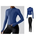 thumbnail image 4 of eczipvz Gym Sets for Women Yoga Outfits High Waisted Biker Shorts and Cross Back Sports Bra Gym Set 2 Piece Dark Blue,S, 4 of 5