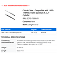 thumbnail image 2 of Clutch Cable - Compatible with 1985 - 1987 Chevy Spectrum 1.5L 4-Cylinder 1986, 2 of 2