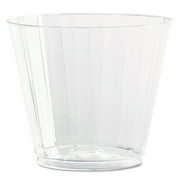 WNA Classic Crystal Plastic Tumblers, 9 oz., Clear, Fluted, Squat, 12 Pack by WNA, INC.