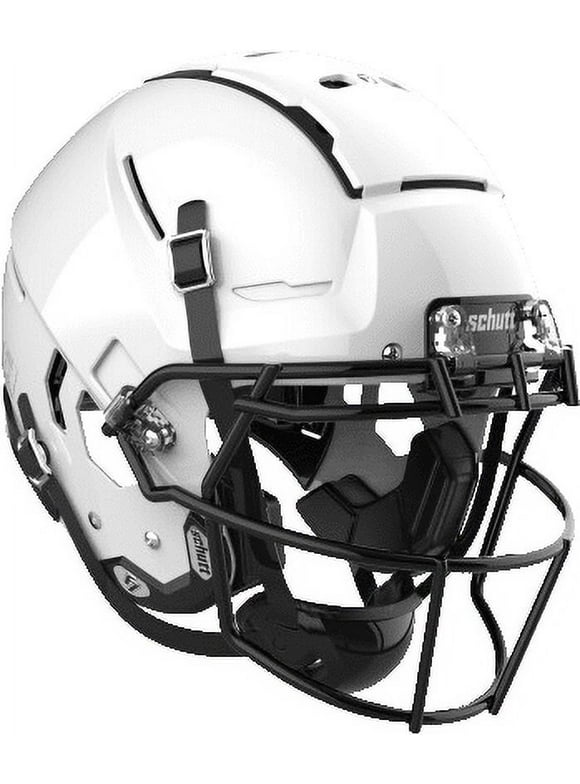 Schutt F7 VTD Adult Football Helmet with Carbon Steel Mask (White, M, Black ROPO-NB)