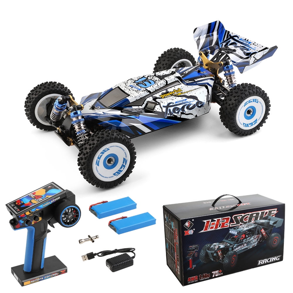Wltoys 1/12 124017 2.4G Racing RC Cars 4WD Brushless Motor 75Km/H High Speed Remote Control Off-road Drift with 2Batteries Toys for Aldult Boy
