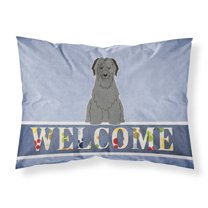 Carolines Treasures BB5662PILLOWCASE Briard Black Welcome Fabric Standard Pillowcase Standard multicolor