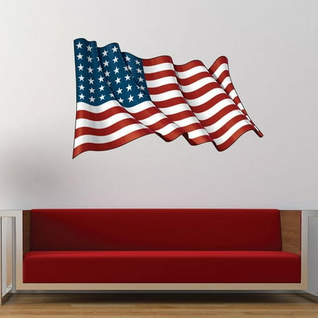 Wavey American Flag Wall Decal By Style Ly Sticker Vinyl Art Home Decor Mural Sd4046 16x10 Wavey American Flag Wall Decal By Style Ly Sticker Vinyl Art Home Decor Mural Sd4046 16x10
