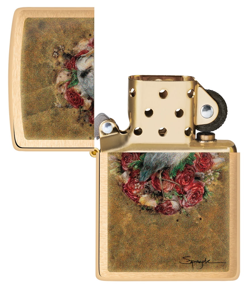 Zippo Lighter: Guns and Roses by Steven Spazuk - Brushed