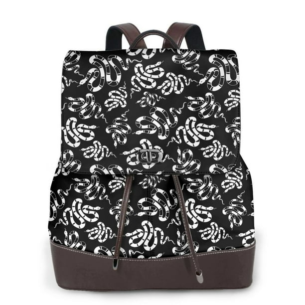 Easygdp Snake Mochila de Cuero para Mujeres, Bolso de Hombro, Bolsos de Mano de Moda para Trabajo y Viajes