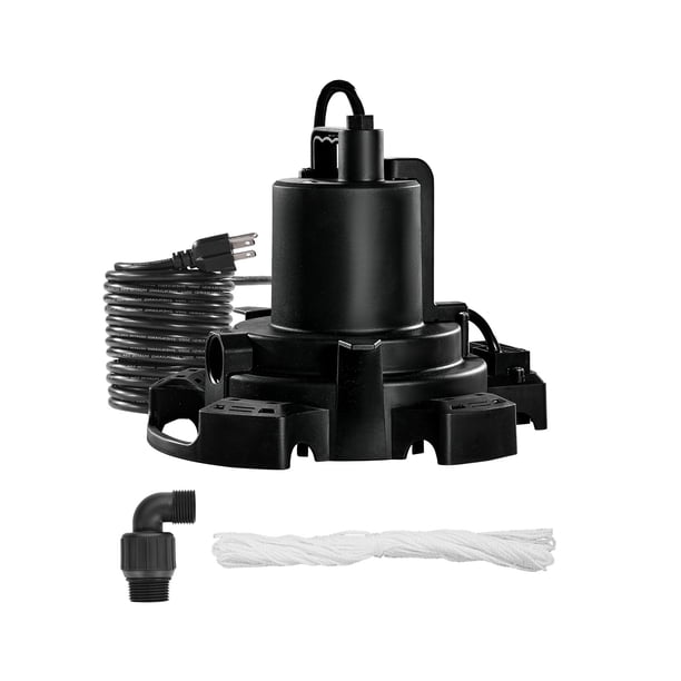 VEVOR Bomba sumergible automática para cubierta de piscina, 1/2 HP, 1600 GPH, cable de 25 pies