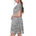 thumbnail image 2 of Easygdp Silver Glitter para Vestido Transpirable de Mujer, Vestido Suelto de Manga Corta con Pliegues y Bolsillos para el Verano, 2 of 6