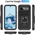 thumbnail image 4 of KOMI pour Google Pixel 8a, Étui avec Protecteur d'Écran, Béquille Anneau Réglable à 360 Intégré, Protection Militaire, Armure Antichoc - Vert, 4 of 5