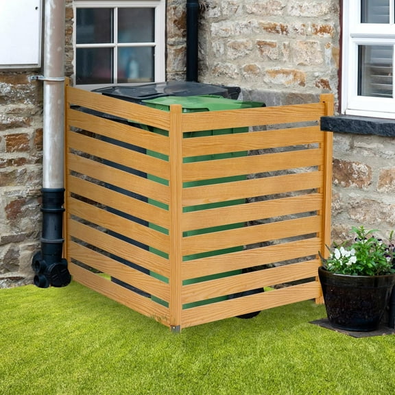 Zikebtuy Air Conditioner Fence, Outdoor Privacy Screen Panels with Metal Stakes, Privacy Fence for Trash Can, Pool Equipment Enclosure, Wood Fence Panel for Outside 36" W x 44" H, 2 Panels