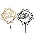 thumbnail image 3 of Langgg Square Happy Birthday Cake Topper Acrylic Insert Cake Card DIY Glitter Cupcake Smash Candle Stick, 3 of 9