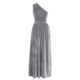 thumbnail image 5 of Wedding Guest Dresses for Women,Clearance Fashion Women's Elegant One Shoulder Dress Solid Color Long Dress Skirt Dress, 5 of 5