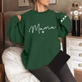 thumbnail image 2 of CAIVO Women MAMA Letter Print Crew Neck Long Sleeve Pullover Sweatshirt For Women Breathable Stretch Fall Tops, 2 of 4