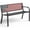 Red, variant on QUINDECI Outdoor Bench Metal 2 Person Stars and Stripes Backrest Cast Iron Steel Garden Patio Porch Yard Lawn Red