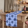 thumbnail image 2 of Table Runners 90 Inches Long Dress Scarves, Palm Trees Farmhouse Coffee/Dining/Kitchen Table Runner for Living Room, Summer Vintage Tropical Trees Botanical Blue 13x90 Inch, 2 of 9