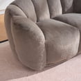 thumbnail image 3 of 2-Seater Floor Lazy Sofa with Filler, Ultra Soft Fluffy Bean Bag Loveseat for Living Room, Bedroom, Reading Nook, Brown, 3 of 6