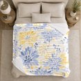 thumbnail image 5 of Blue Yellow Chrysanthemum Floral Autumn Living Room, Cozy Friendship Quote Scene, Warm Flannel Blanket for Living Room and Reading Nook, Art Lovers Thanksgiving Gift, Artistic Home Decor, 5 of 9