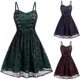 thumbnail image 3 of Vestido retro rockabilly con calavera, elegante vestido halter con tirantes, estampado de calavera, vestidos de fiesta vintage con vuelo, vestido de cóctel bohemio de corte A, enagua festiva de, 3 of 3
