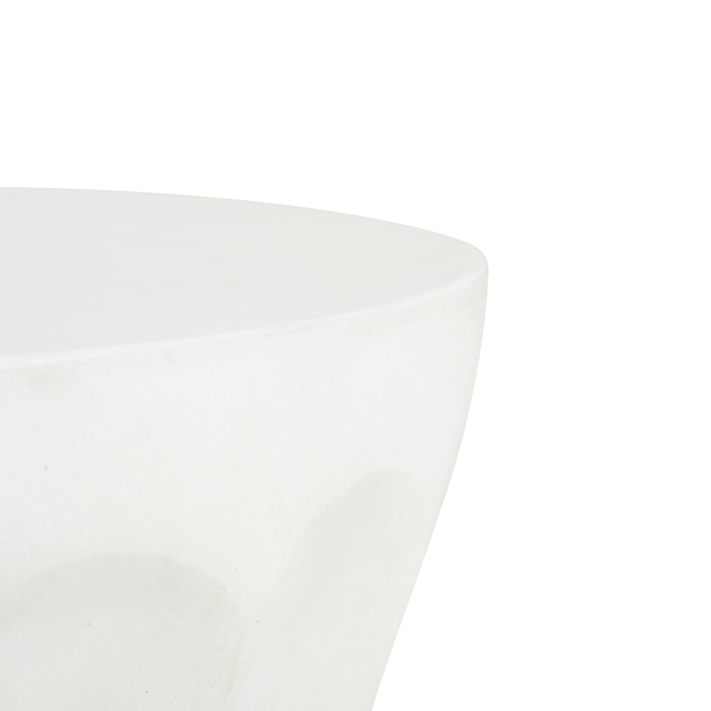 Mintazer 18" H Fluted MGO Side Table, Modern Waisted Accent Table with Hourglass Drum, Patio End Table for Patio Living Room, White