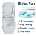 thumbnail image 3 of WinZo WZ5923 Square Wall Hung Toilet Rectangular Design Mounted Bowl with UF Soft Close Seat Included,White Visit the WinZo Store, 3 of 6