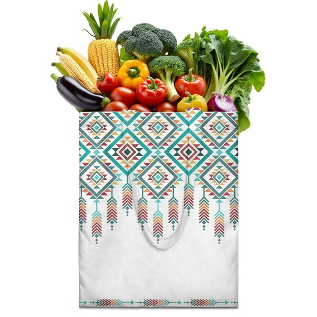Sac Fourre-Tout en Toile Rayé Hippie – Sac de Courses Rétro Esthétique Réutilisable