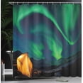 thumbnail image 4 of Ambesonne Green Blue Shower Curtain, Sky Nordic Camping, 69"Wx75"L, Forest Green Yellow, 4 of 5