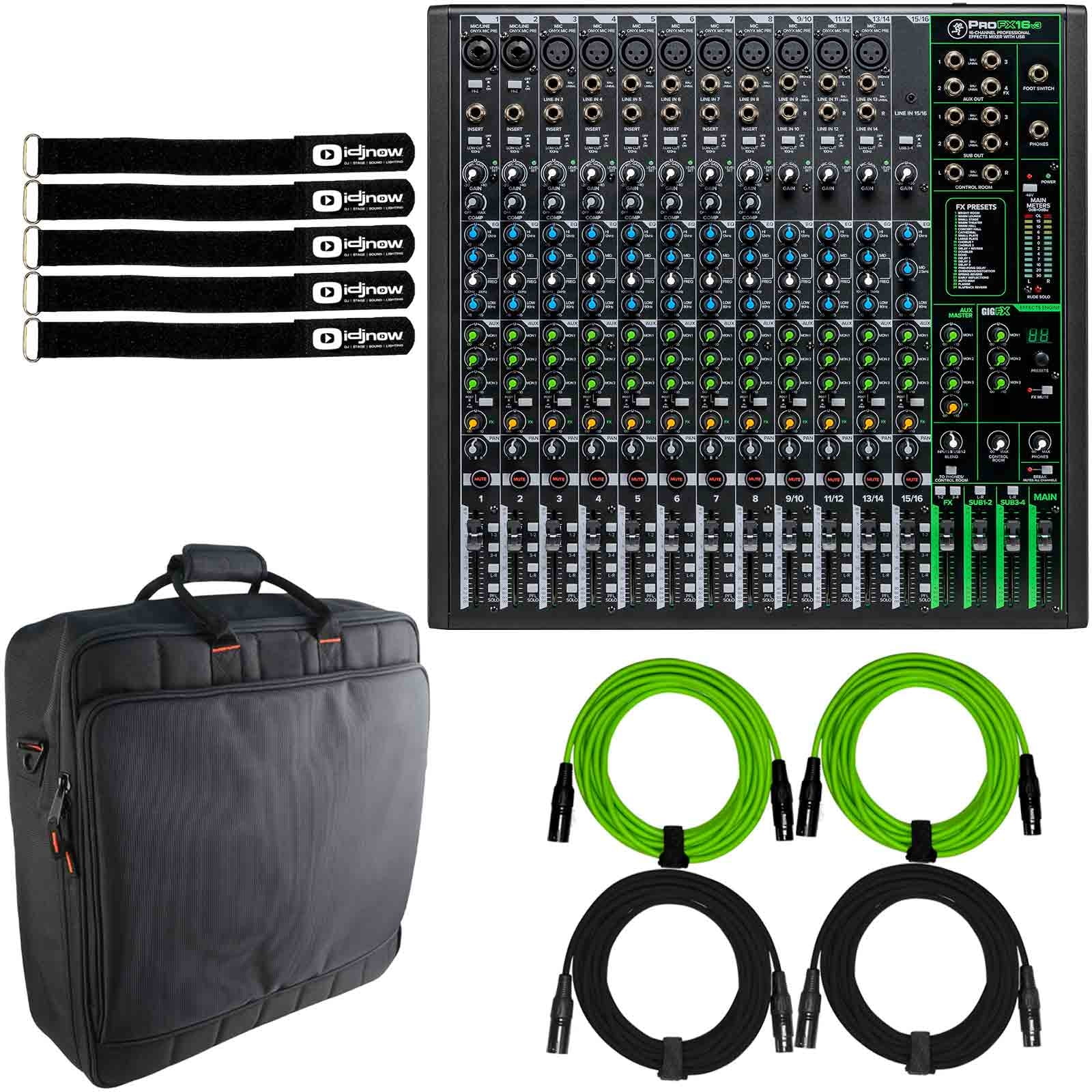 Mackie ProFX16v3 16 Channel 4bus Professional Effects Mixer with Gator