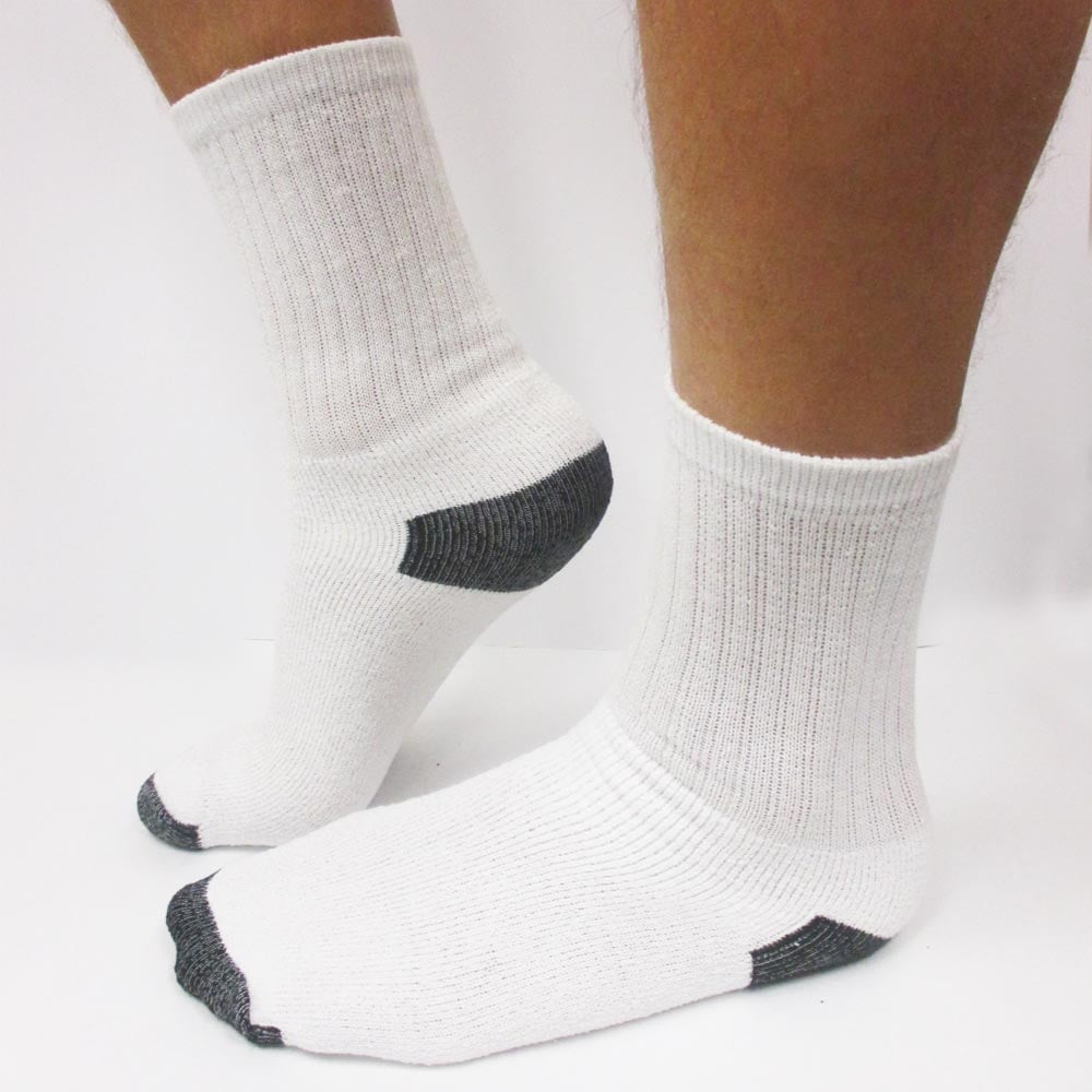 9 Pairs Mens Gray Solid Sports Athletic Work Crew Long Cotton Socks Size 9-11