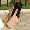 thumbnail image 7 of Women Autumn Winter Keep Warm Touch Screen Thin Solid Simple Gloves Cycling Drive Suede Fabric Elegant Windproof (Pink), 7 of 7