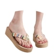 thumbnail image 3 of jiaxiM Women's Flip Flops Wedge Thong Sandals for Women Cushioned Open Toe Slippers for Women Non- Woven Sole Orthofeet Shoes for Women Beach Casual Wear, 3 of 9