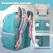 WOLT Bowling Ball Bag 2Ball Bowling Backpack with Protective Foam Padded & Shoe Compartment MintGreen