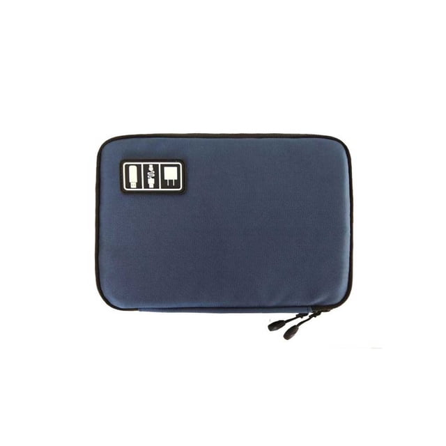 Sonducket Organizador de cables de datos de nailon, Cable de carga Rectangular con múltiples ranuras, cargador, lector de tarjetas, bolsa de Viajes, Equipaje y Accesorios Varios Cian oscuro