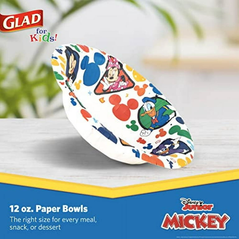 Glad for Kids Disney Mickey and Friends 6oz Paper Snack Bowls | Mickey  Mouse Polka Dot Paper Snack Bowls for Everyday Use, Kids Bowls (Lids Not