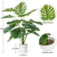 thumbnail image 3 of EDIMENS Artificial Monstera Plants, 28'' Fake Plants Tropical Palm Tree with Plastic Plant Pot, Desk Faux Plants Indoor for Home Decor, 18 Leaves, 3 of 10