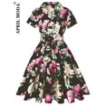 thumbnail image 1 of 2024 Robe Vintage d'Été pour Femmes à Imprimé Perroquet et Oiseau, Décontractée, Verte, Rétro, Pin-Up, Pin-Up, Robe de Fête Rockabilly Années 50 60, Robe Soleil Évasée, 1 of 7