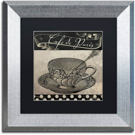 Trademark Fine Art "Bistro Parisienne IV" Canvas Art by Color Bakery Black Matte, Silver Frame