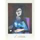 Pablo Picasso 2100 Femme au Petit chapeau Rond- Assise Dora Maar 4-A- Lithographie sur Papier 29 Po x 22 Po - Bleu- Pourpre- Blanc – image 1 sur 1
