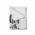 thumbnail image 2 of Gather Soft Flannel Fleece Blanket, Gather Here with Grateful Heart Words Minimalist Hand Written Calligraphy, Cozy Plush for Indoor and Outdoor Use, 70" x 90", Dark Blue Grey White, by Ambesonne, 2 of 6