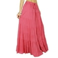 thumbnail image 3 of Phagun Women's Long Skirt Bohemian Gypsy Tiered Cotton Maxi Skirt Beach Wear, 3 of 5