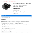 thumbnail image 2 of Rear Fender Liner Retainer - Compatible with 2009 - 2015 Honda Pilot 2010 2011 2012 2013 2014, 2 of 2