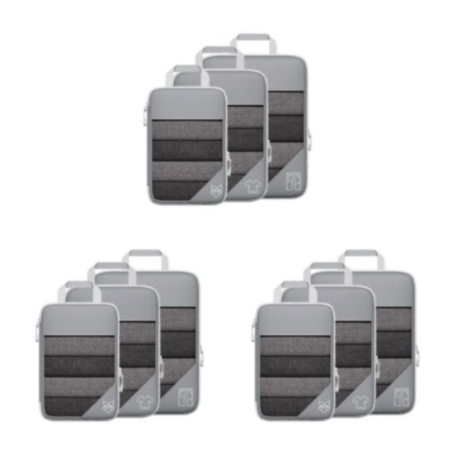 relayinert 1/2/3/5 3pack/lot Waterproof And Durable Storage Cubes - Enjoy On Trips No Loose Thread Grey 3PCS