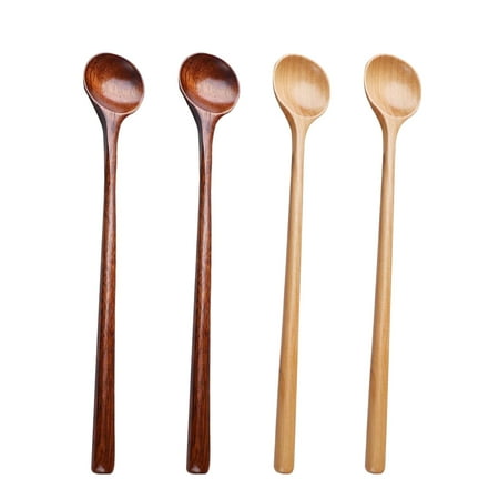 

4Pcs Japanese Style Wooden Honey Stirring Spoons Soup Spoons (Assorted Color)