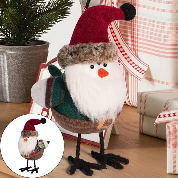 HomelyJoy Christmas Birds Decor, Feathery Friends Figurines with Realistic Feathers for Tabletop, Holiday Mantel Decorations, Festive Winter Home Kitchen Party Ornaments
