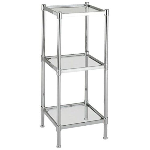 Organize It All 3 Tier Tempered Glass Freestanding Bathroom Storage Tower Walmart Com Walmart Com